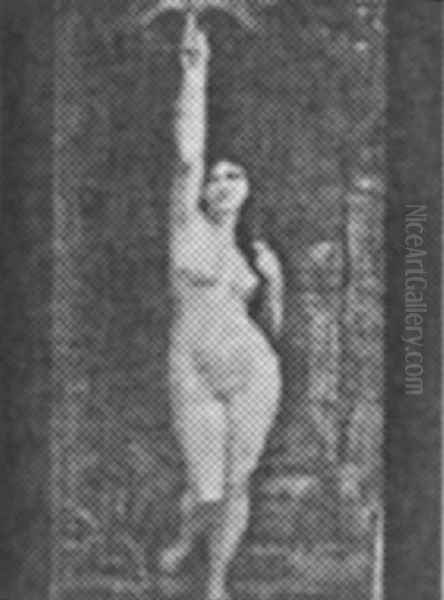 Nude Holding Torch Of Liberty - view 1