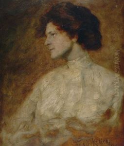 Portrait Einer Dame Mit Heller Bluse Portrait Einer Dame Mit Heller Bluse