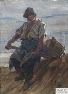 Steinbrecher Mit Schubkarre