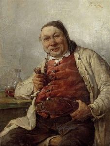 Pfeifenraucher Am Tisch