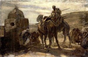 Kamelreiter, An Einer Wasserstelle by Friedrich von Keller
