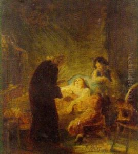 Szene Am Sterbebett by Friedrich von Keller