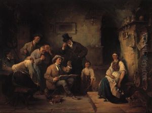Portratstunde In Der Schankstube by Friedrich von Keller