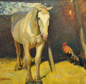 Horse And Rooster by Henry George Keller