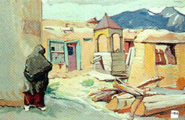 Pueblo Woman Going To The Well - view 1
