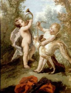 Amoretten In Vorbereitung Zur Jagd