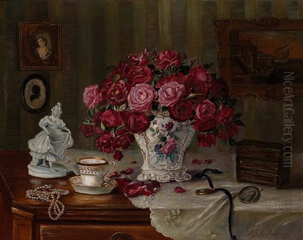 Stillleben Mit Grosem Rosenstraus - view 1