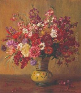 Herbstblumenstraus In Vase by Marie Keller-Hermann