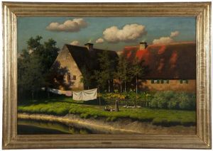 Summer At A Farmhouse With Figures Summer At A Farmhouse With Figures