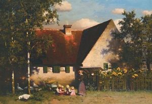 Kinder Bei Der Brotzeit Hinterm Bauernhaus Kinder Bei Der Brotzeit Hinterm Bauernhaus