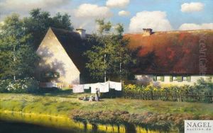 Sommeridyll Am Bauernhof by Paul Wilhelm Keller-Reutlingen