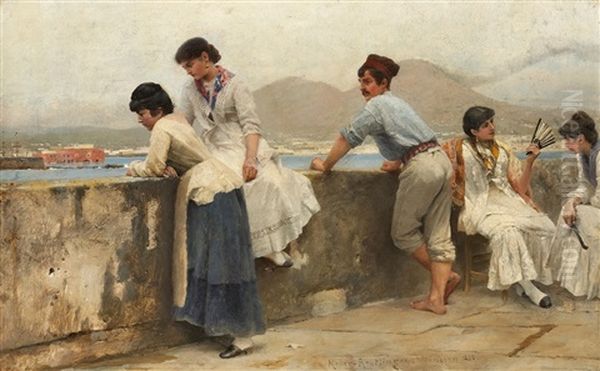 Junge Italiener Vor Der Bucht Von Neapel - view 1