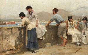 Junge Italiener Vor Der Bucht Von Neapel by Paul Wilhelm Keller-Reutlingen