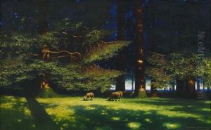 Schafe Auf Einer Waldlichtung