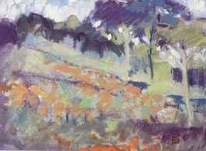 Hugelige Landschaft by Fritz Casar Baumann