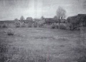 Wiesenlandschaft Am Dorfrand by Paul Wilhelm Keller-Reutlingen