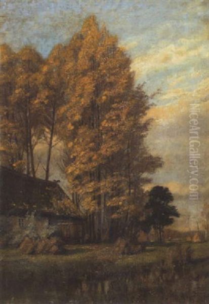 Reetdachhaus Unter Herbstbaumen - view 1