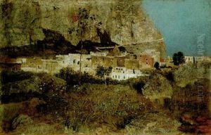 Dorf An Felsiger Meereskuste by Paul Wilhelm Keller-Reutlingen