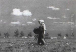 A Walk Through A Poppy Field by Paul Wilhelm Keller-Reutlingen