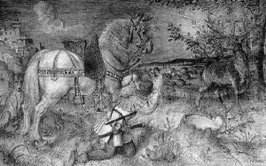 Hubertusjagd by Hermann Kellner the Younger