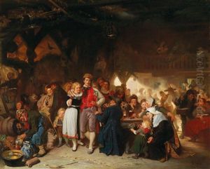 A Peasant Wedding In Westphalia by Franz Kels