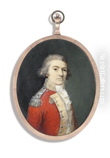 An Infantry Officer, In Red Uniform With White Facings, White Collar And Silver Buttons - view 1