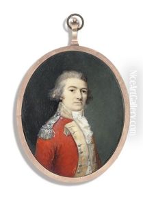 An Infantry Officer, In Red Uniform With White Facings, White Collar And Silver Buttons