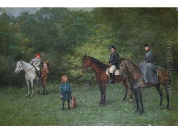 A Family With Their Horses - view 1