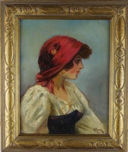 Portrait Of A Young Girl. Signed Lower Right Portrait Of A Young Girl. Signed Lower Right
