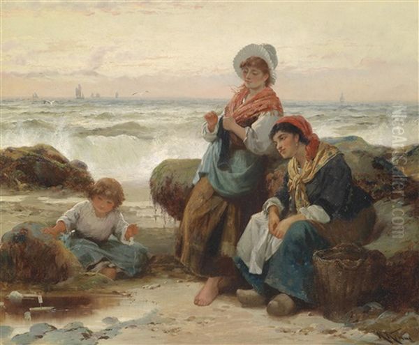 Fischerfrauen Mit Kind An Der Kuste - view 1