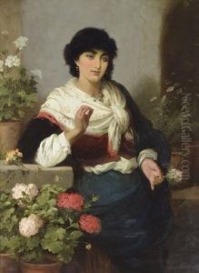 Spanish Lady With Flowers by Robert Kemm