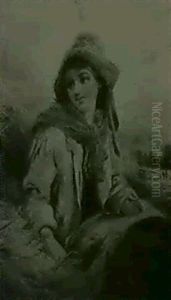A Young Girl In The Straw