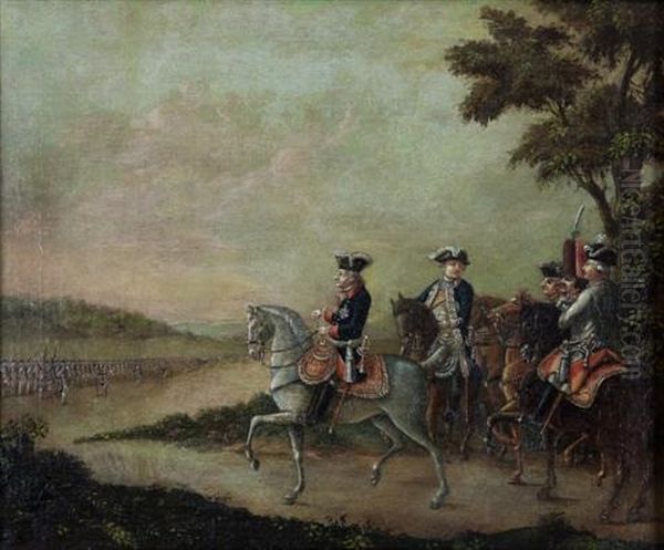 Frederick Ii Reviewing The Troops At Potsdam (after Copper Engraving Of Daniel Chodowieski) - view 1
