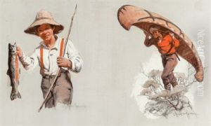 Study Of Fishermen by Oliver Kemp