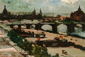 Dresden (blick Auf Die Albertbrucke)