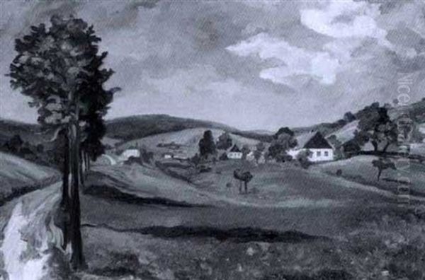 Hugellandschaft Mit Hausern - view 1