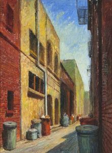 Alleyway, Venice Ca by Geza Kende