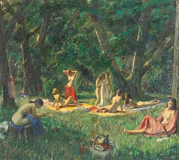 Nudes In A Forest Clearing - view 1