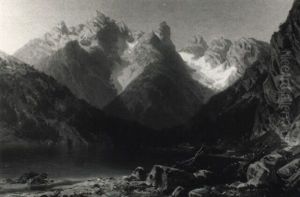 Der Lago Di Lantro (durrensee) Mit Dem Monte Cristallo by Marie von Kendell