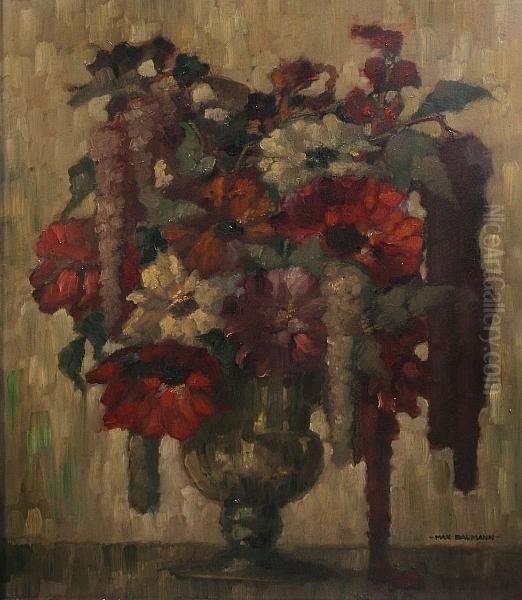 Still Life Of Flowers In A Vase, 'max Baumann' - view 1