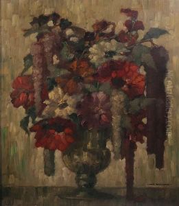 Still Life Of Flowers In A Vase, 'max Baumann' Still Life Of Flowers In A Vase, 'max Baumann'