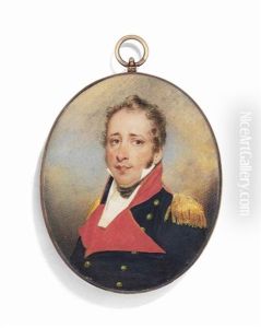 Colonel James Doddington Sherwood, H.e.i. (b. C. 1769), In Blue Uniform With Red Facings And Gold Epaulettes