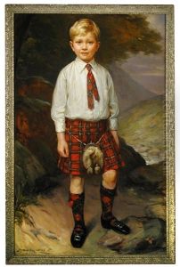Portrait Of A Young Boy In A Tartan Kilt by Sydney Percy Kendrick