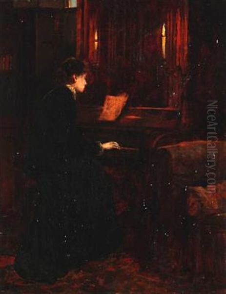 Interior With A Woman Playing The Piano - view 1