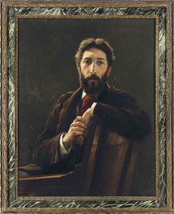Portrait Of The Architect P. Norman, Seated, In A Brown Coat