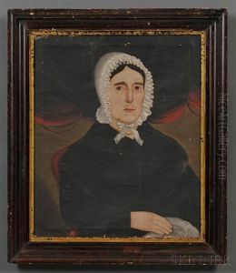 Portrait Of A Woman Wearing A White Ruffled Bonnet by William W. Kennedy