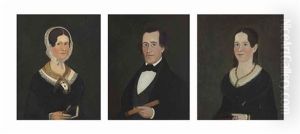 Portraits: Husband, Wife, And Daughter (3 Works)