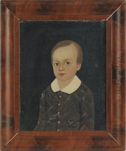 Prior-hamblin School Portrait Of A Young Boy With Light Brown Hair And A Plaid Jacket With A White Collar