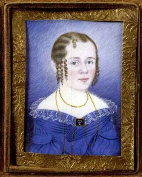 Half-length Portrait Of Hetta Jane Lowell In Blue Dress - view 1