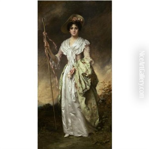 Shepherdess With Her Crook - view 1